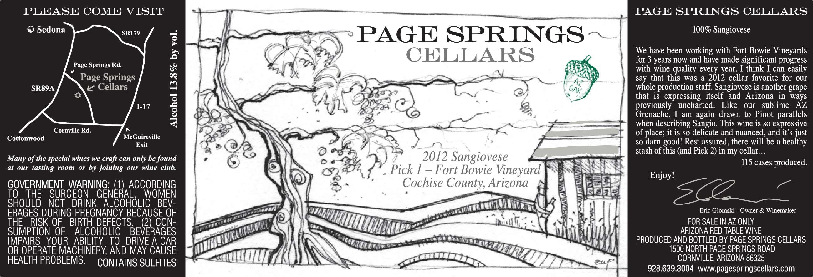 Pick 1 - Fort Bowie Vineyard