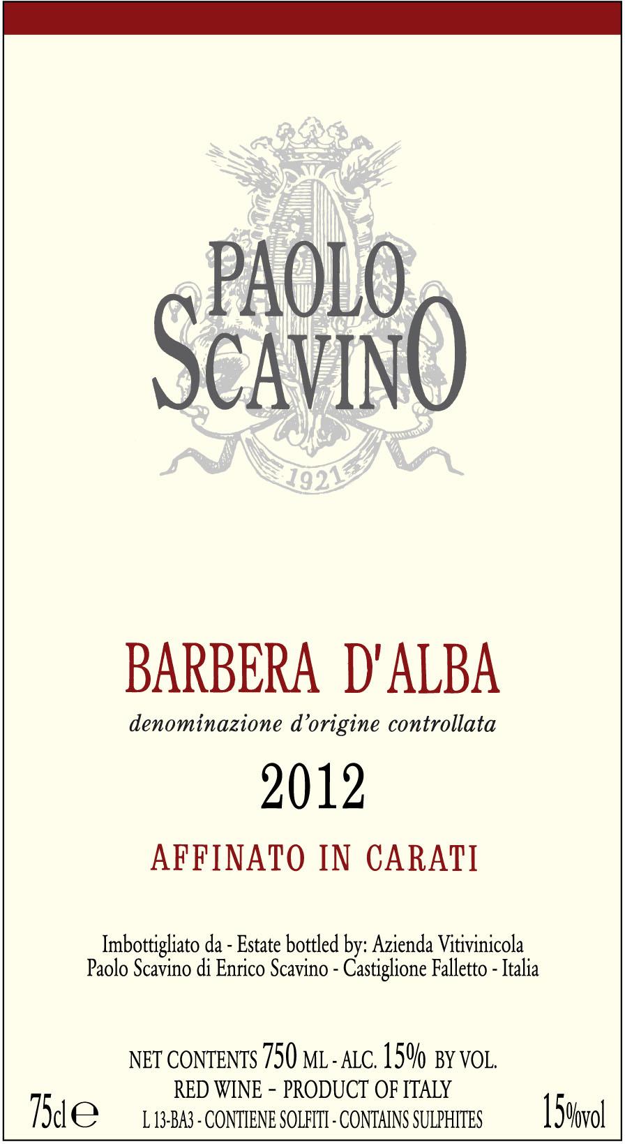 Paolo Scavino Barbera D'alba