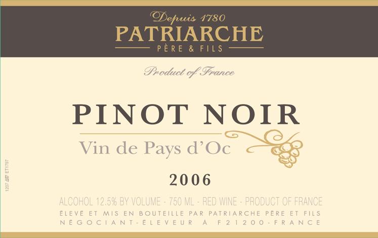 Pinot Noir Vin De Pays D'oc