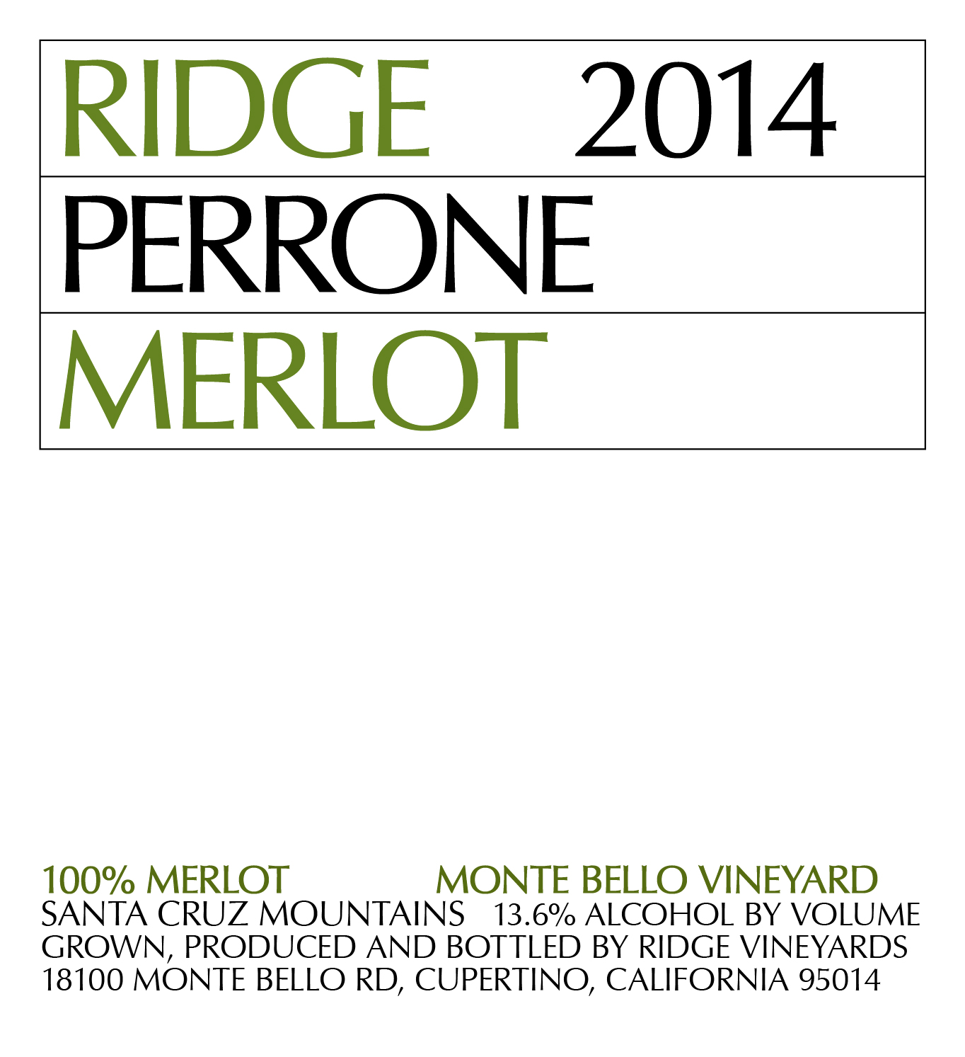 Perrone - Monte Bello Vineyard