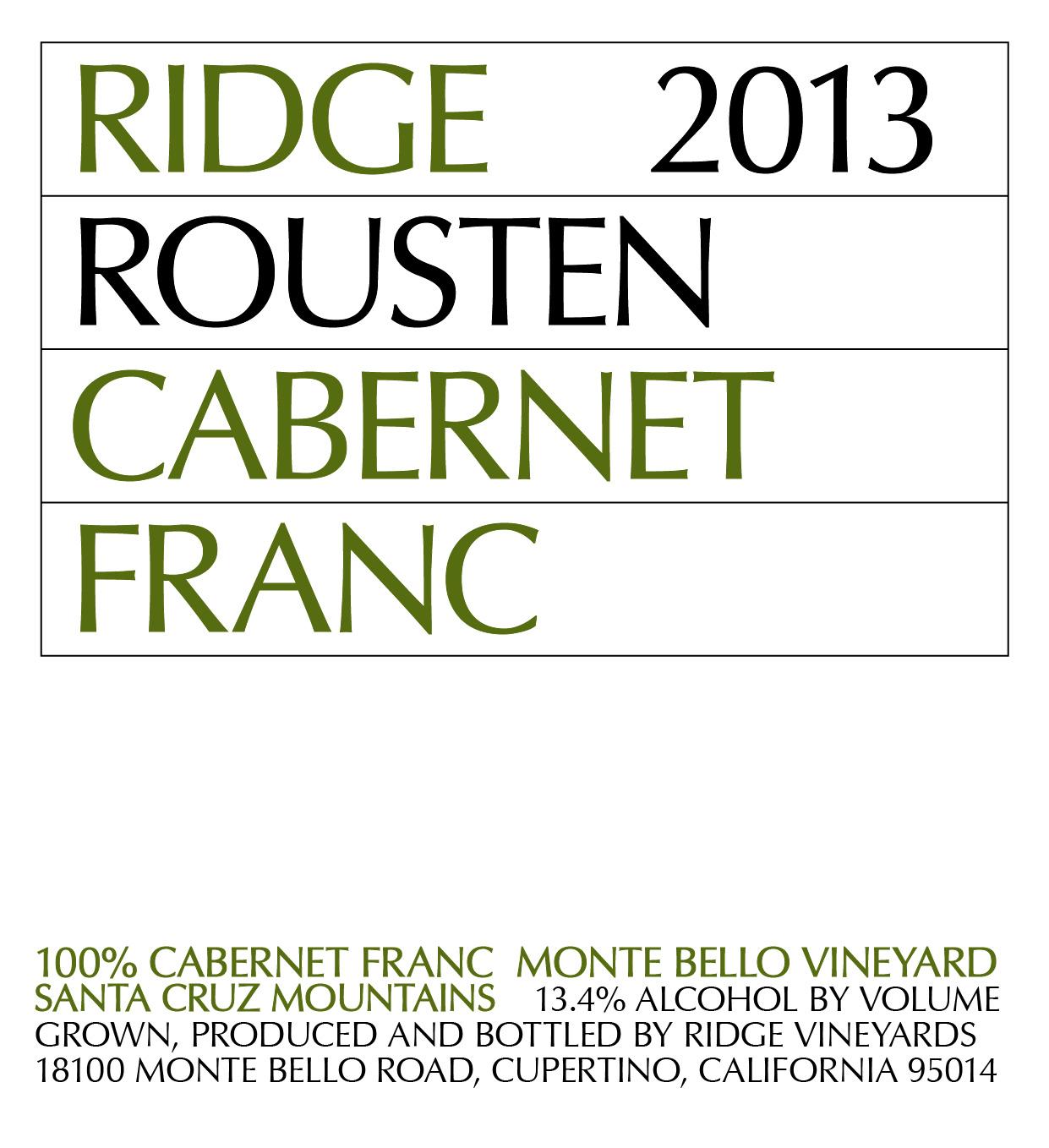Rousten - Monte Bello Vineyard