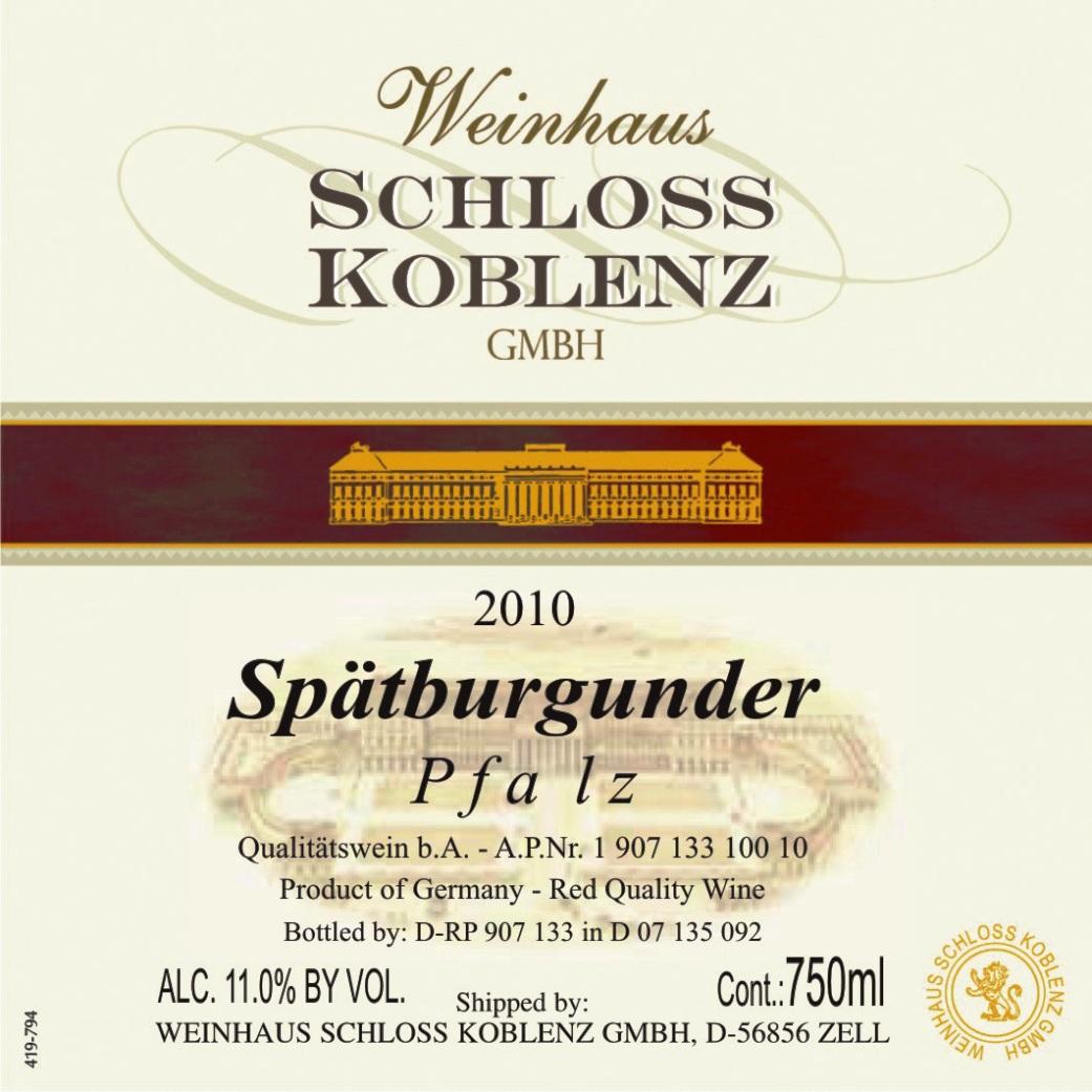 Spätburgunder Pfalz Qualitätswein