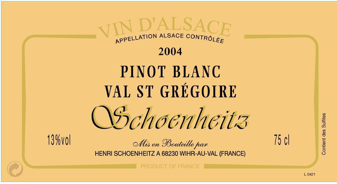 Pinot Blanc Val St Grégoire