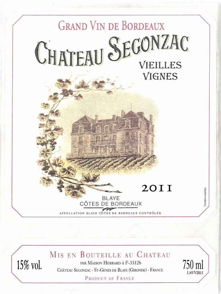 Chateau Segonzac Blaye Côtes De Bordeaux