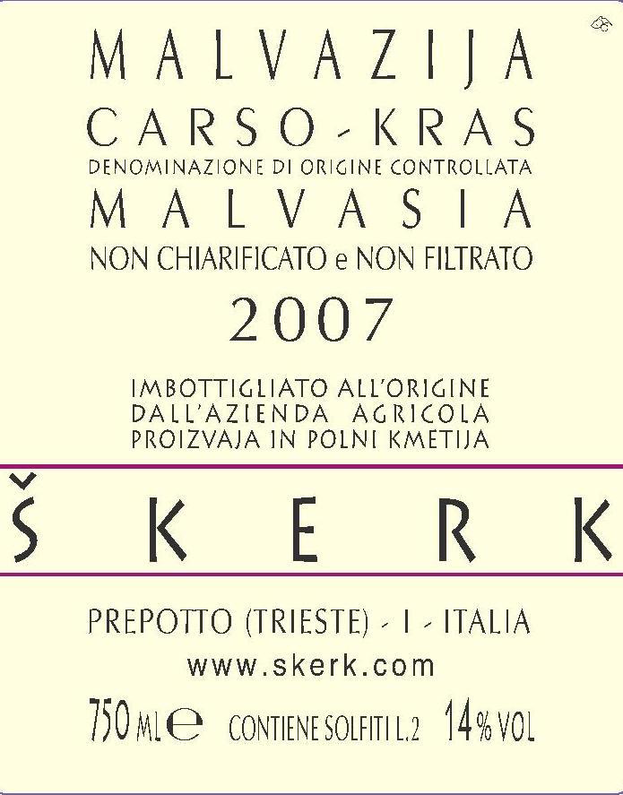 Malvazija Imbottigliato All'origine