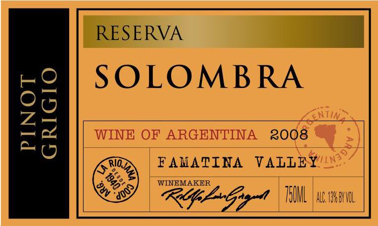 Solombra Pinot Grigio