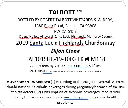 Santa Lucia Highlands Chardonnay Dijon Clone