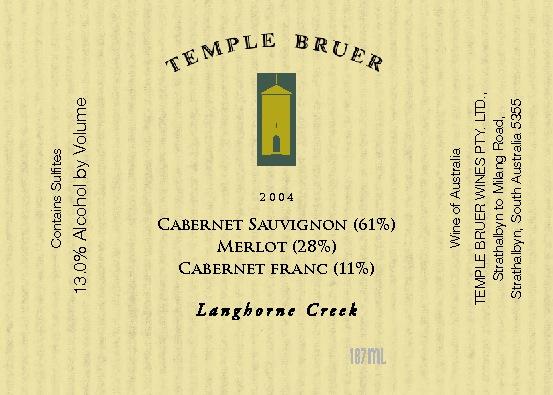 Temple Bruer Cabernet Sauvignon Merlot Cabernet Franc