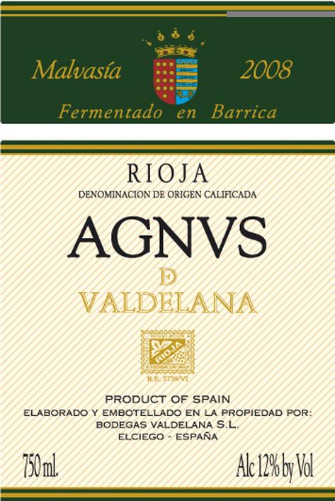 Agnvs White Wine 1587 Rioja
