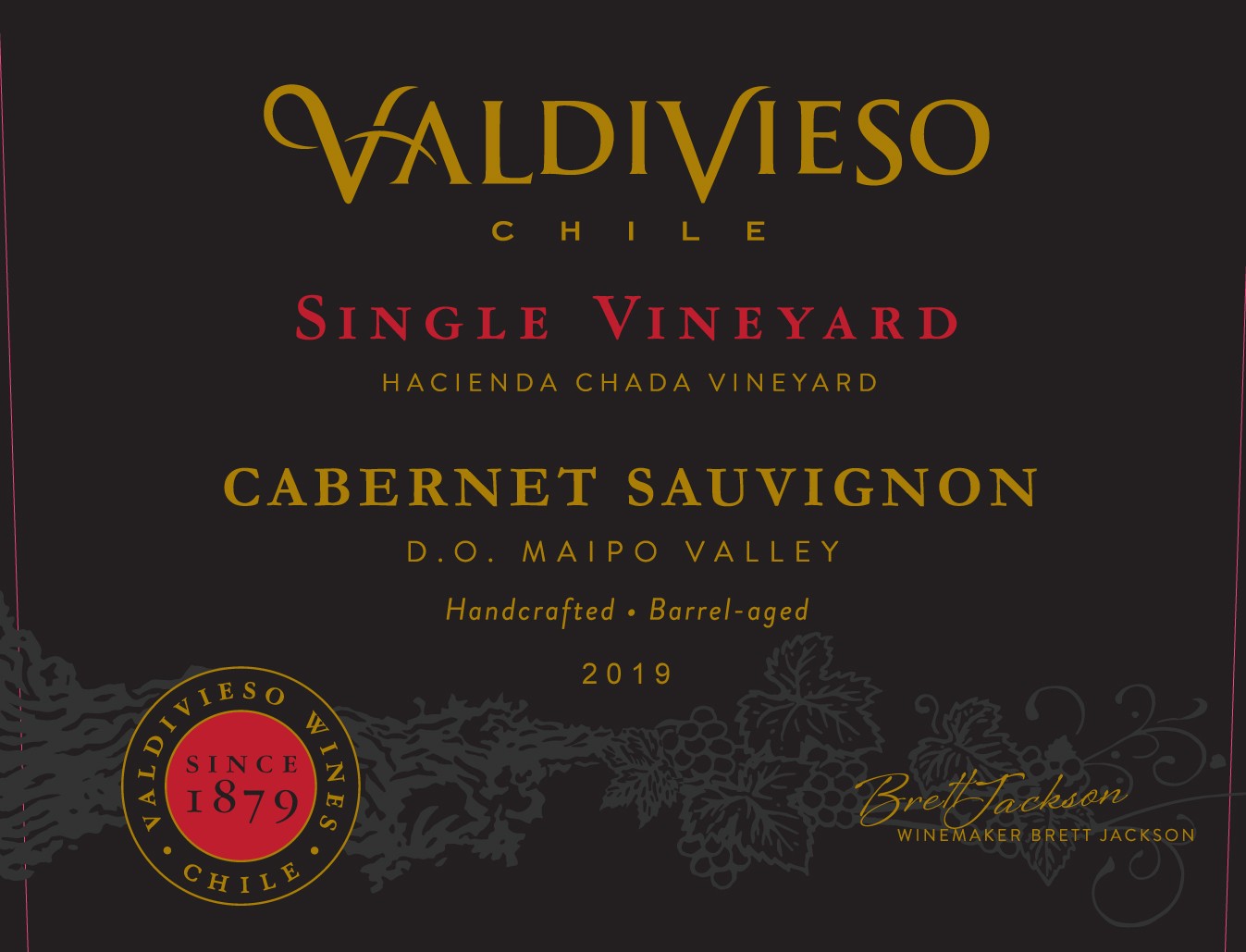 Single Vineyard Hacienda Chada Vineyard Valdivieso Chile Cabernet Sauvignon D.O. Maipo Valley