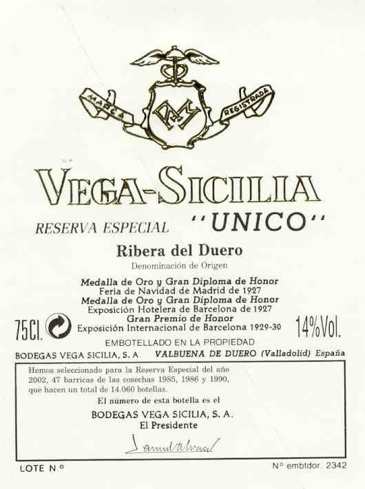 Vega - Sicilia Reserva Especial 'unico'