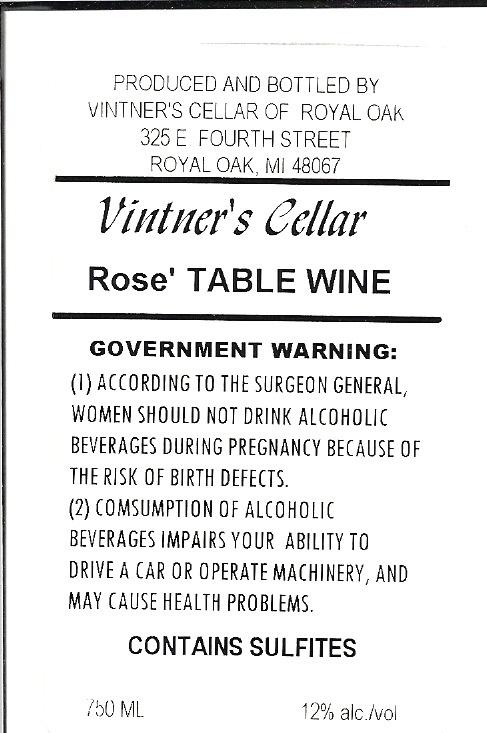 Rose' Table Wine