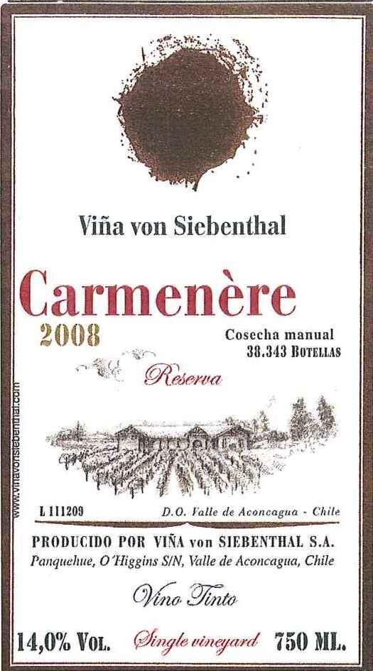 Viña Von Siebenthal Carmenère