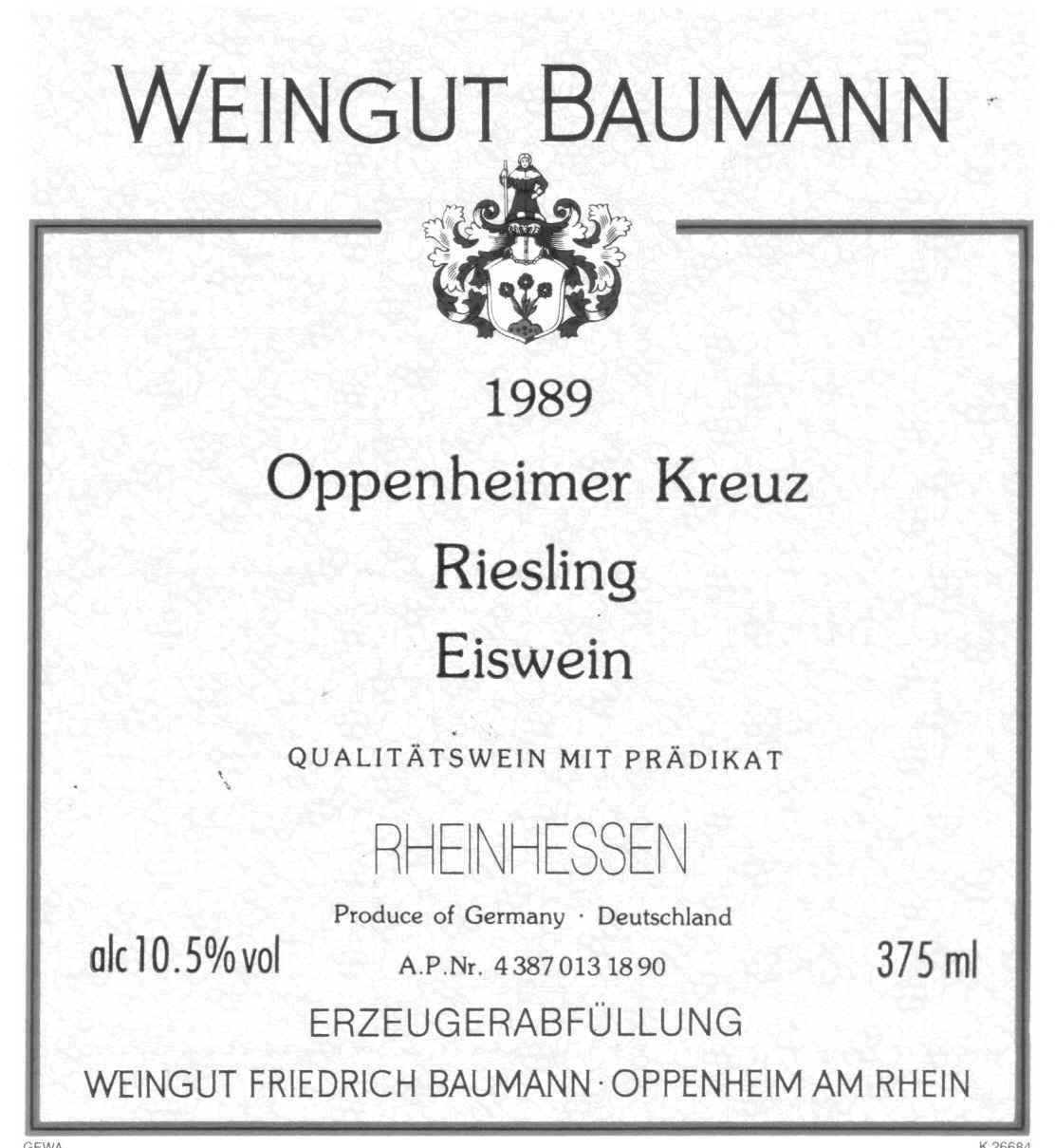 Oppenheimer Kreuz Riesling Eiswein