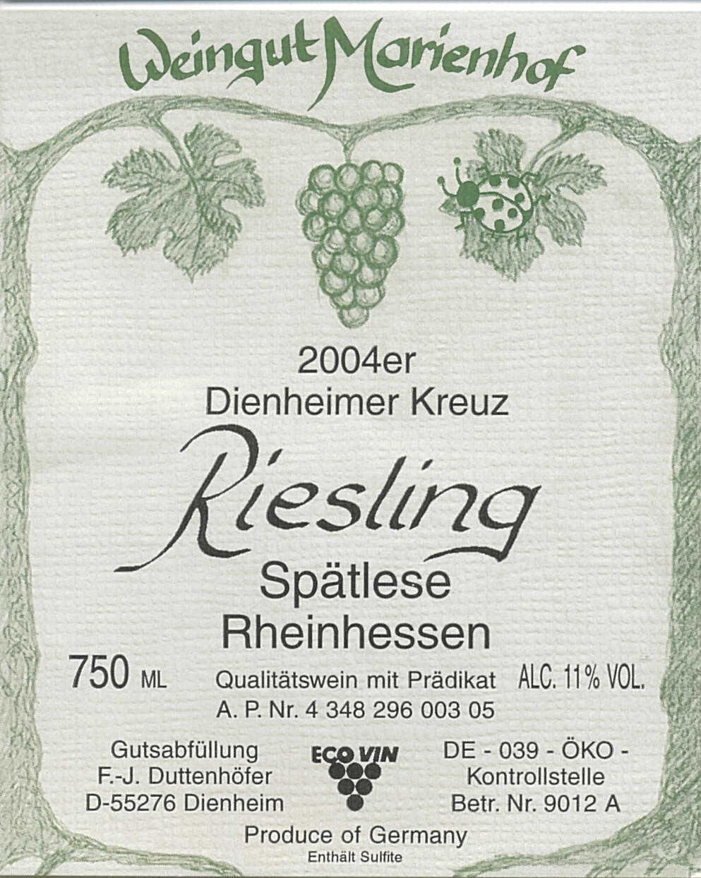 Er Dienheimer Kreuz Riesling