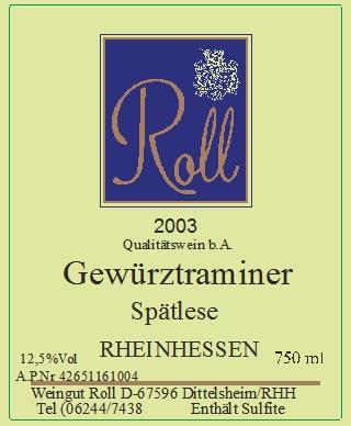 Gewürztraminer Spätlese