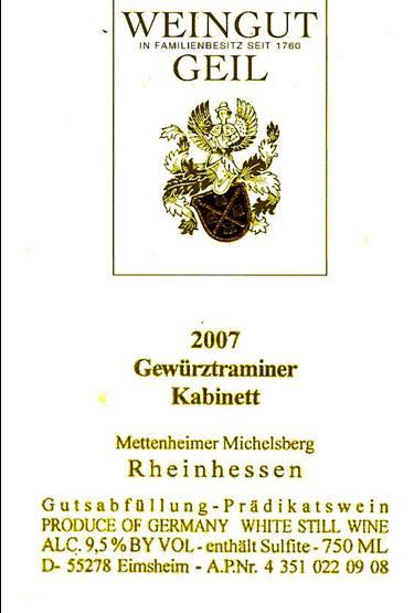 Kabinett Gewürztraminer