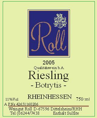 Riesling Qba Rheinhessen Botrytis