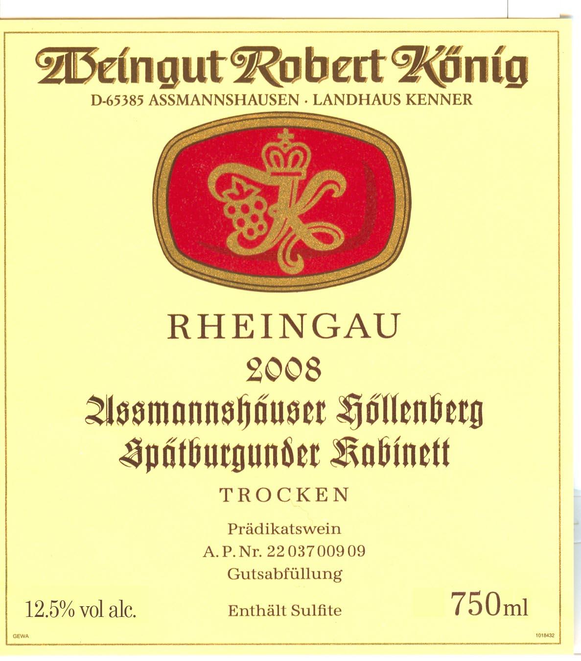 Assmannshäuser Höllenberg Spätburgunder Kabinett Trocken