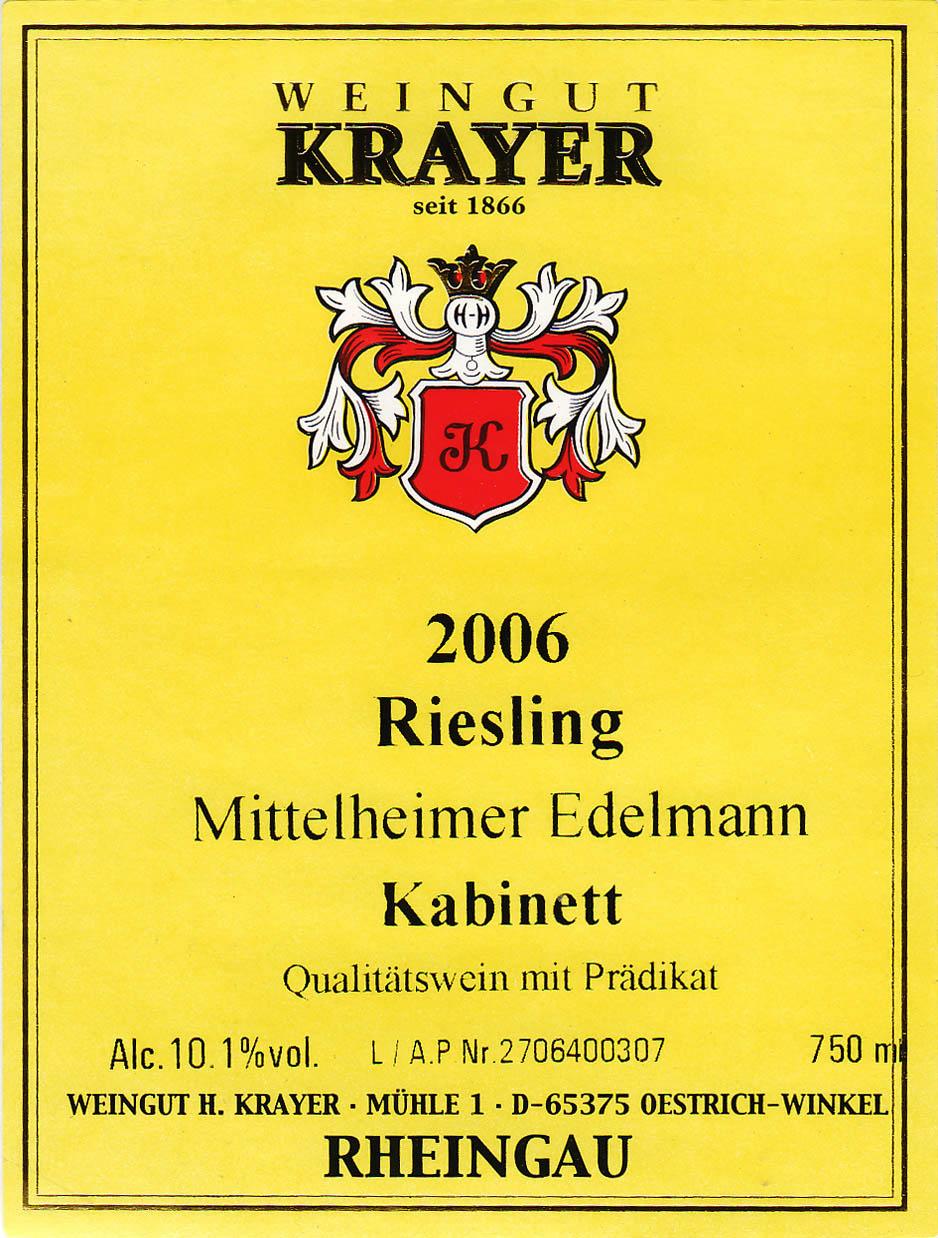 Riesling Mittelheimer Edelmann Kabinett
