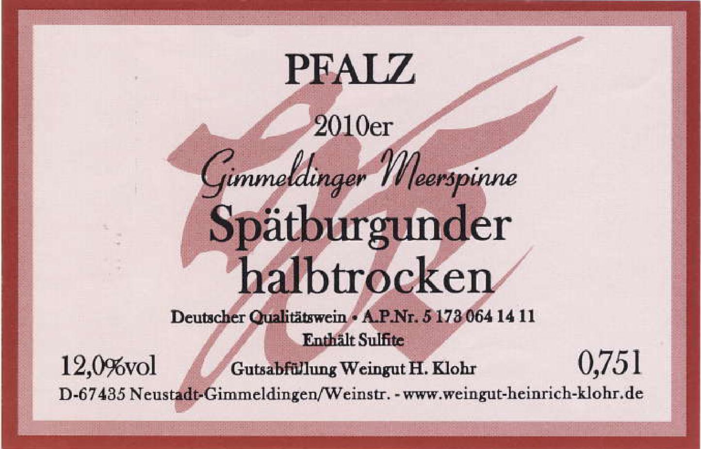 Pfalz Spätburgunder Halbtrocken