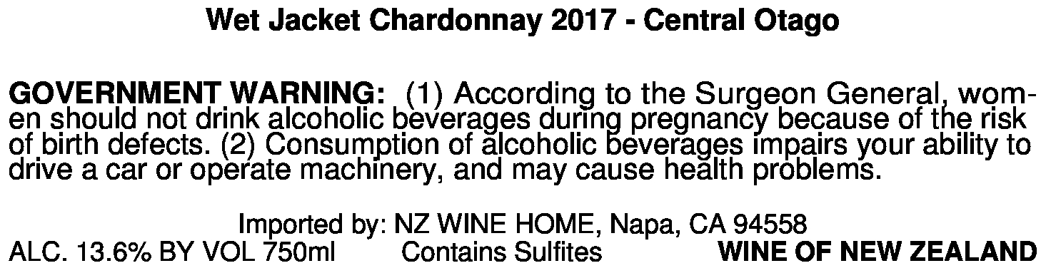 Wet Jacket Chardonnay