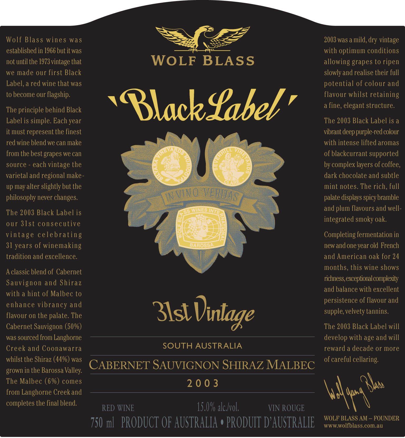 Black Label 31st Vintage