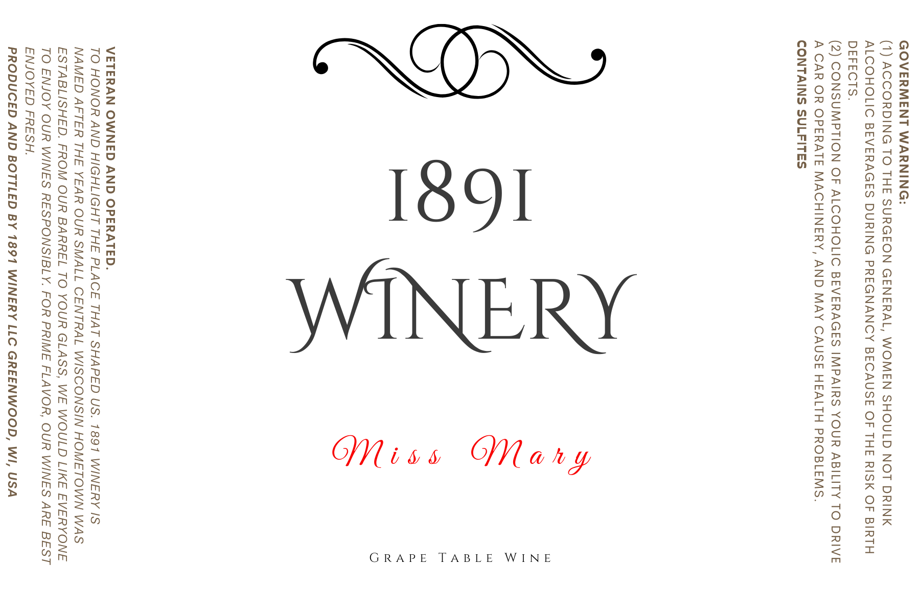 Miss Mary Grape Table Wine