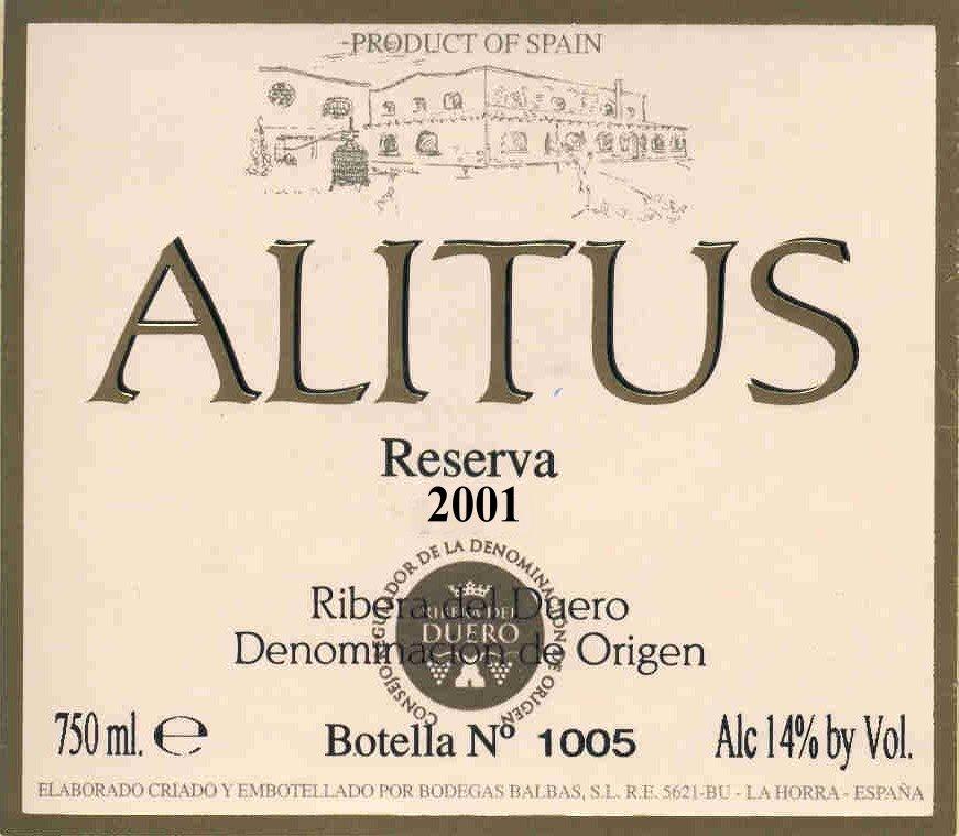 Alitus Vino Tinto Reserva
