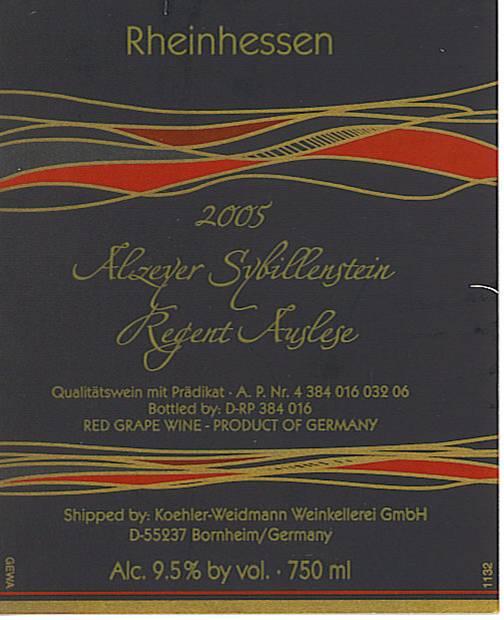 Alzeyer Sybillenstein Regent Auslese