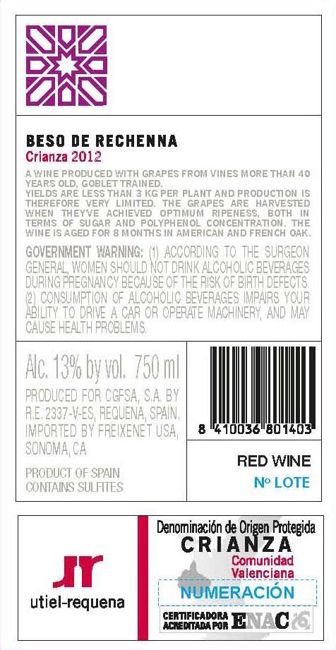 Beso De Rechenna Crianza