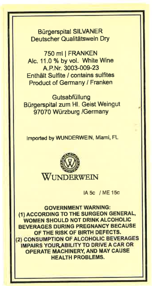 Bürgerspita ! Silvaner