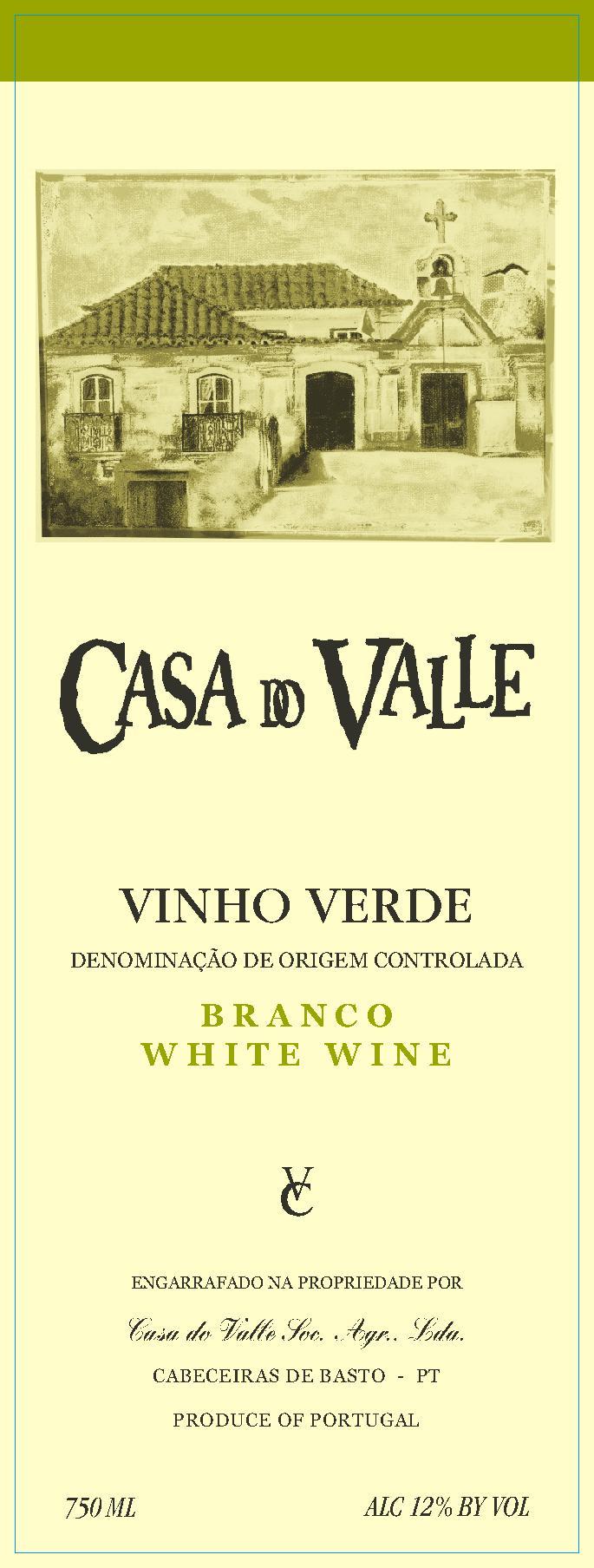 Casa Do Valle Denominação De Origem Controlada Branco Vinho Verde