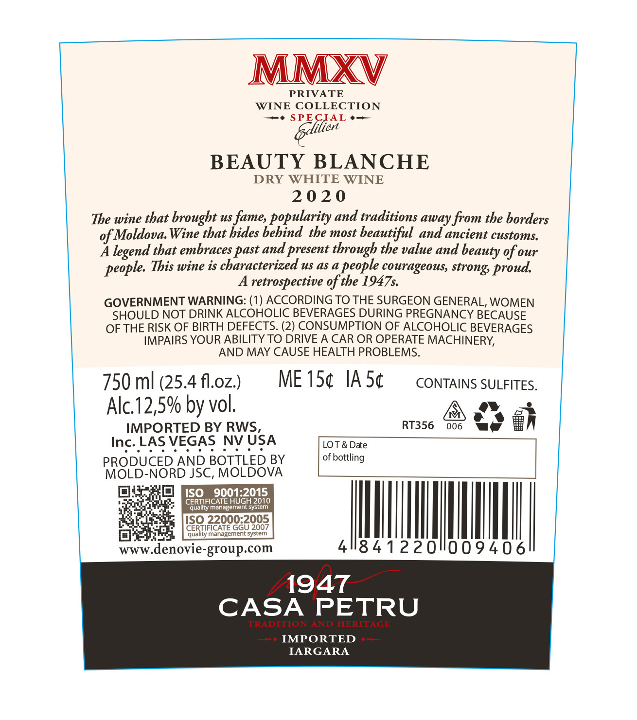 Beauty Blanche Dry White Wine