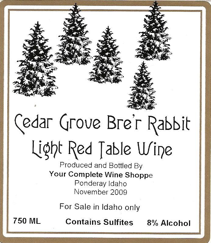 Bre'r Rabbit Light Red Table Wine