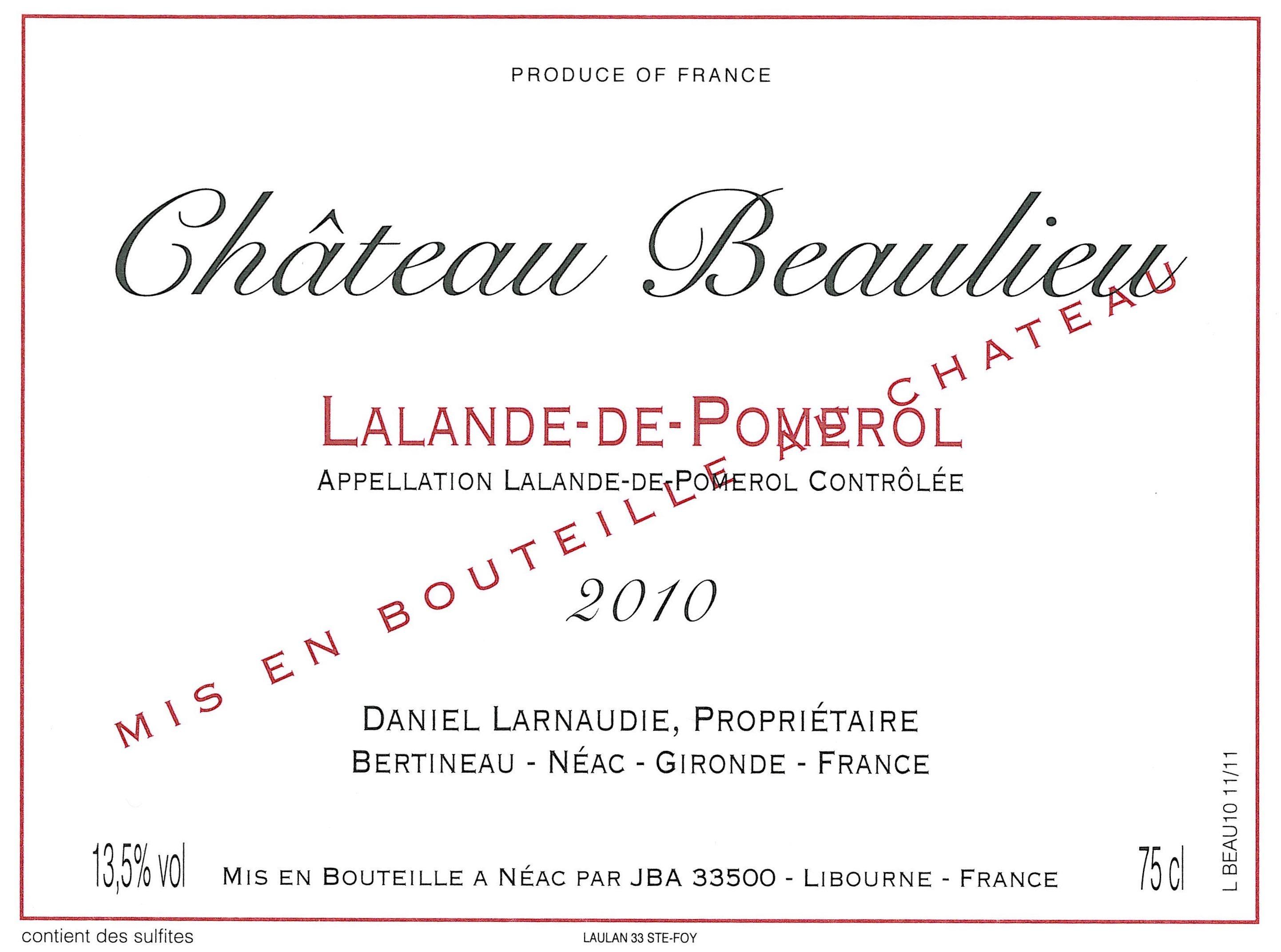 Château Beaulieu Lalande De Pomerol