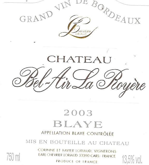 Bel - Air La Royere Red Wine