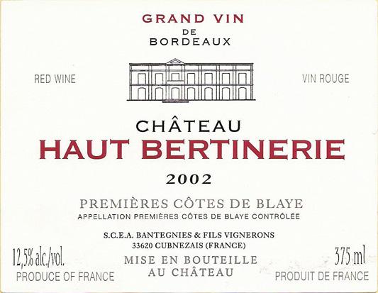 Haut Bertinerie Cotes De Blaye