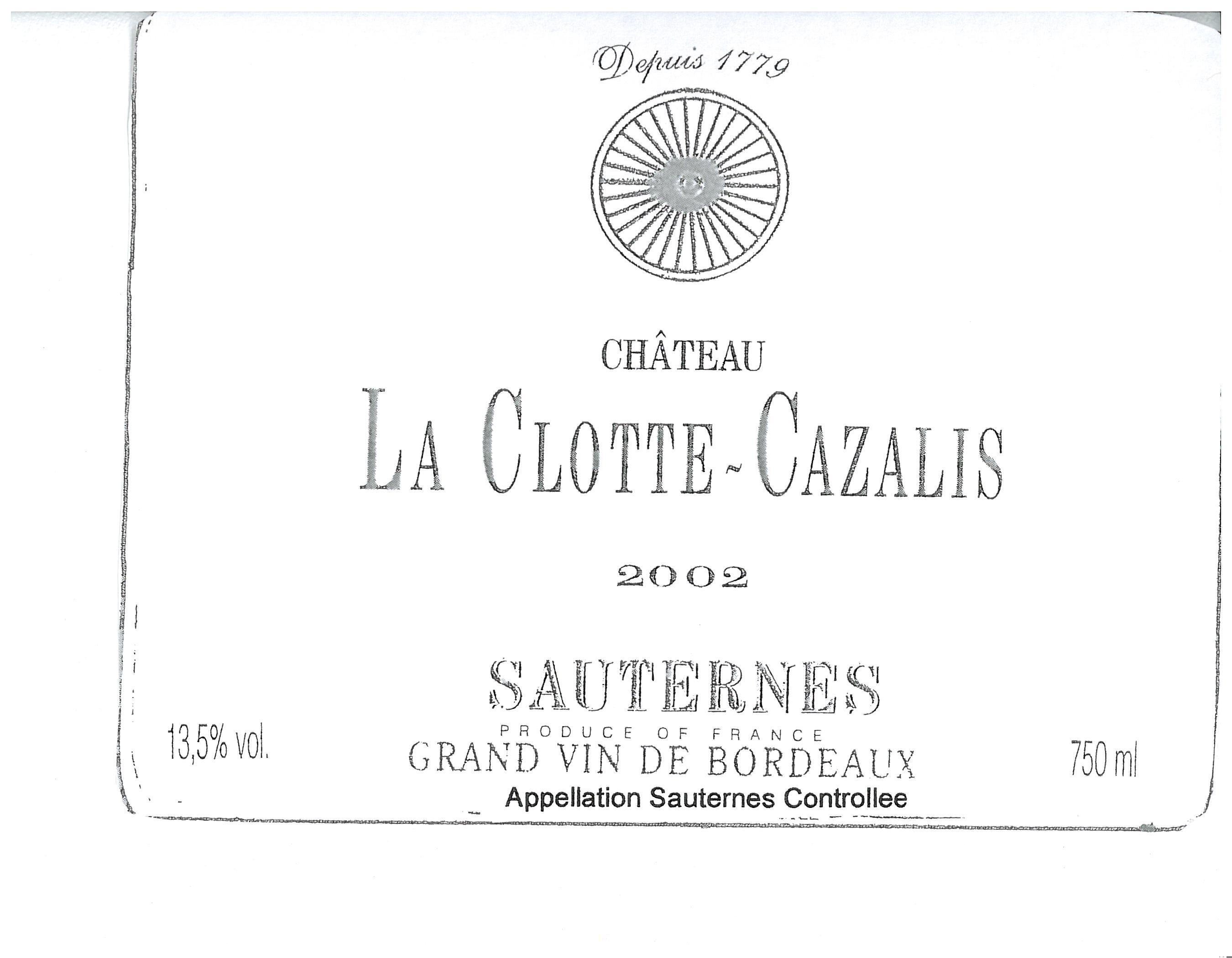 Château La Clotte - Cazalis Sauternes