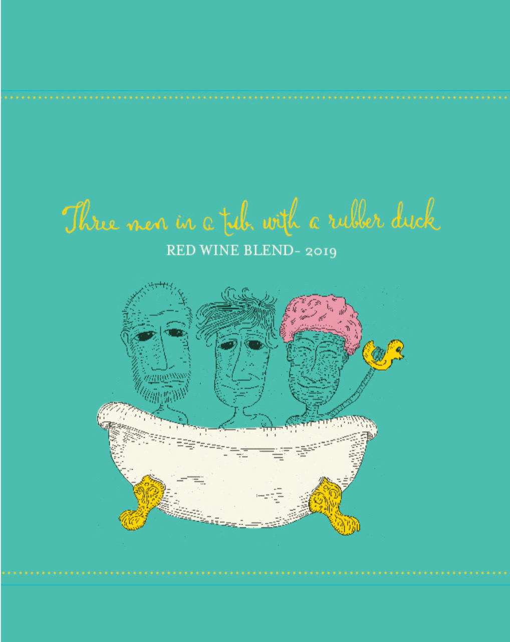Three Men In A Tub With A Rubber Duck