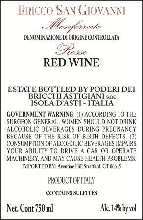 Bricco San Giovanni Monferrato Rosso