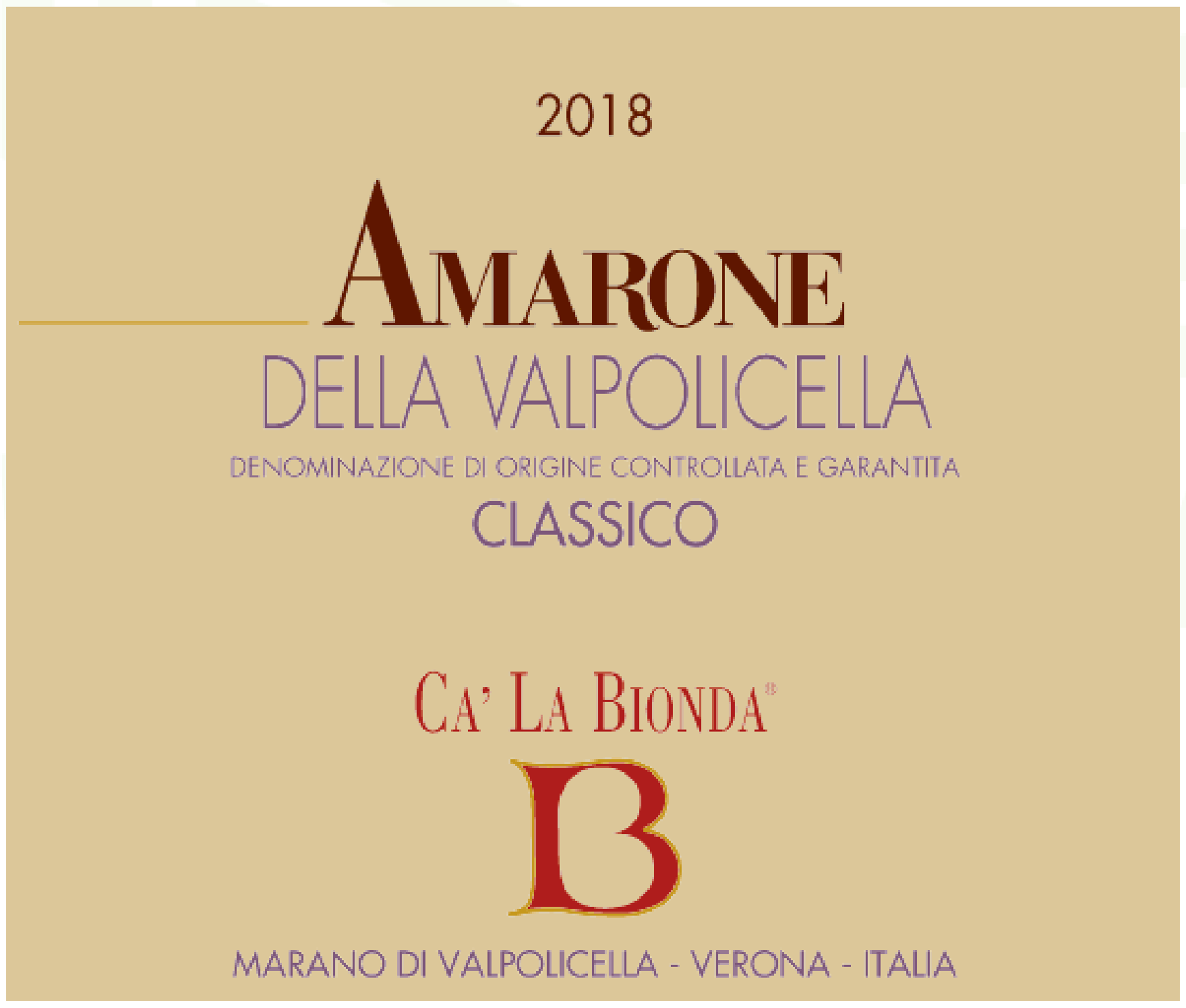 Amarone Della Valpolicella Classico Ca' La Bionda