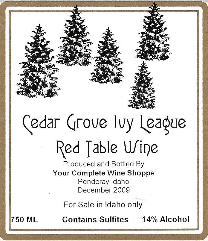 Cedar Grove Red Table Wine