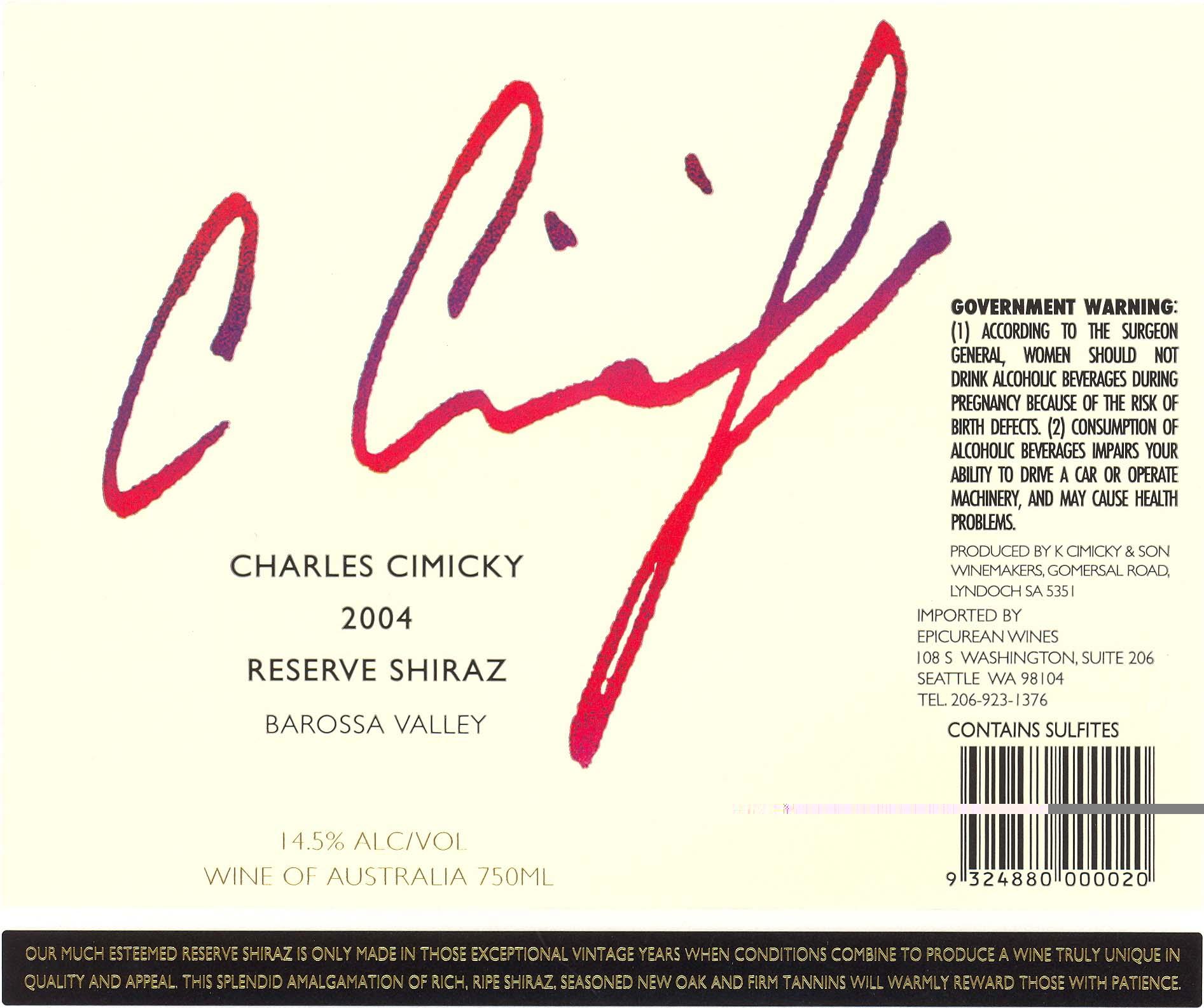Reserve Shiraz