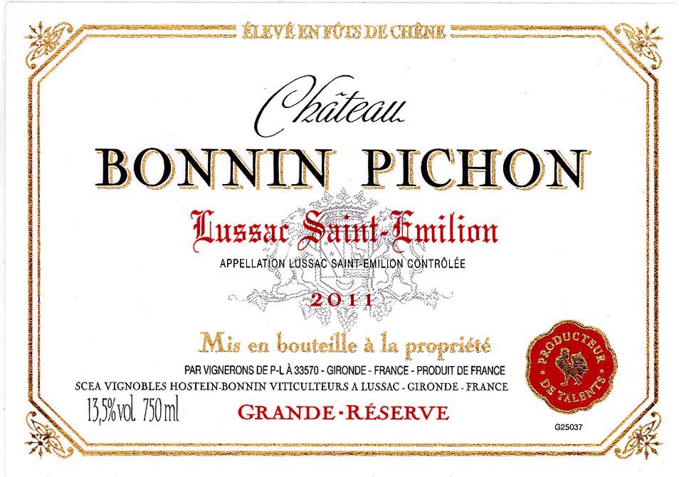Bonnin Pichon Lussac Saint - Emilion
