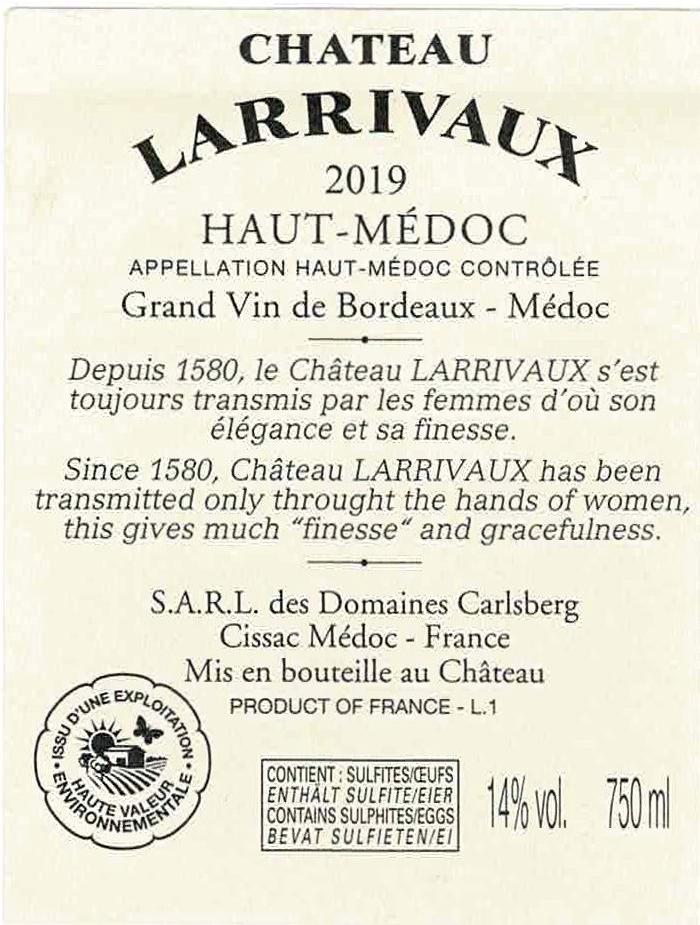 Larrivaux Grand Vin De Bordeaux Haut - Medoc