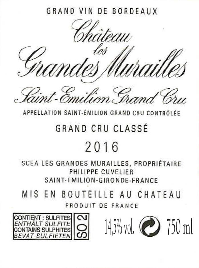 Grande's Murailles Saint - Emilion Grand Cru