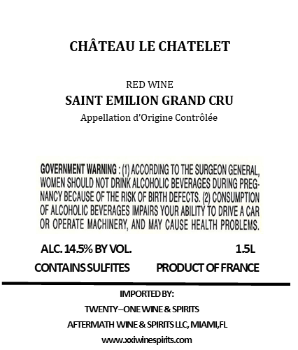 Le Chatelet Red Wine