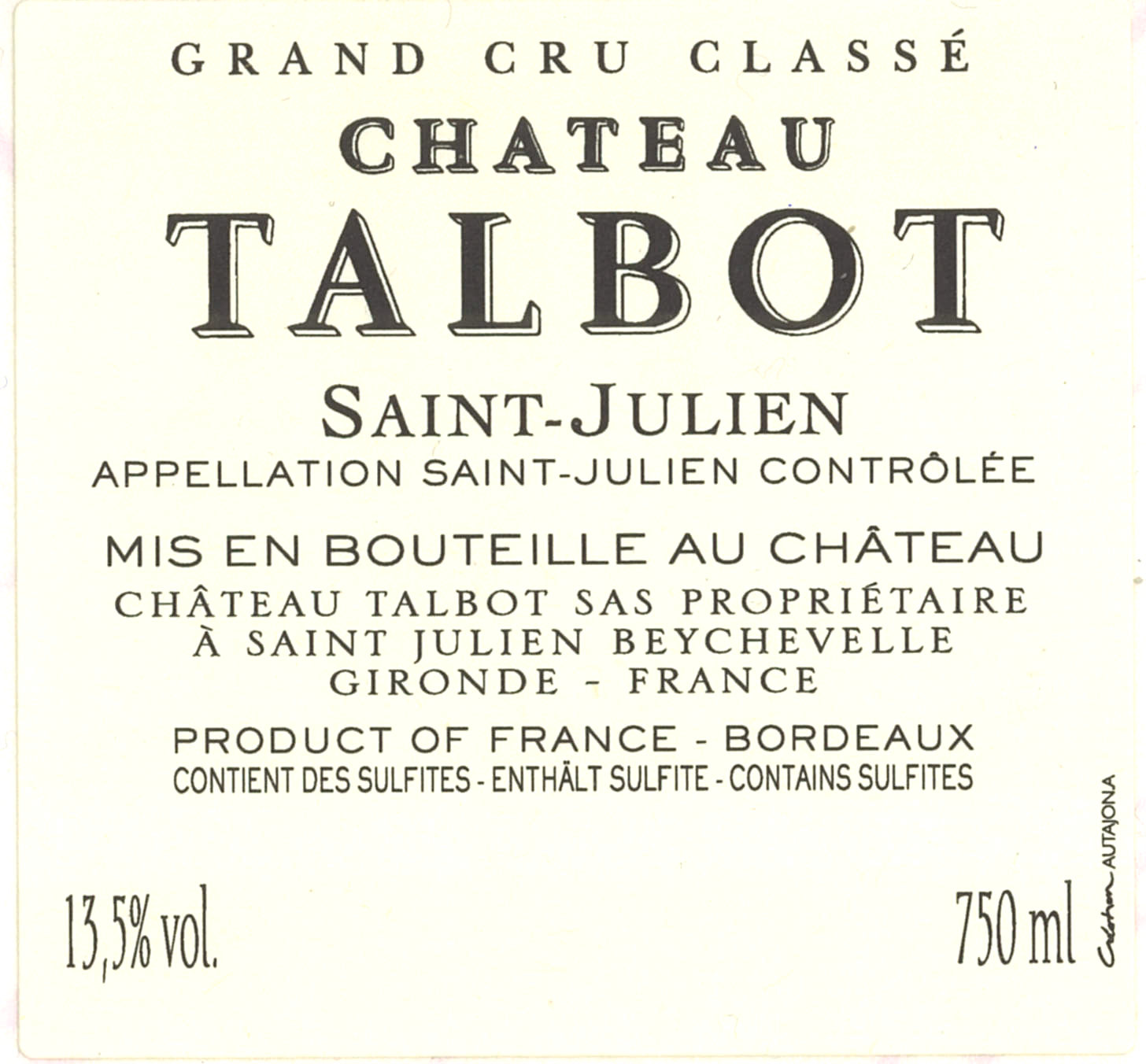 Chateau Talbot Saint-Julien