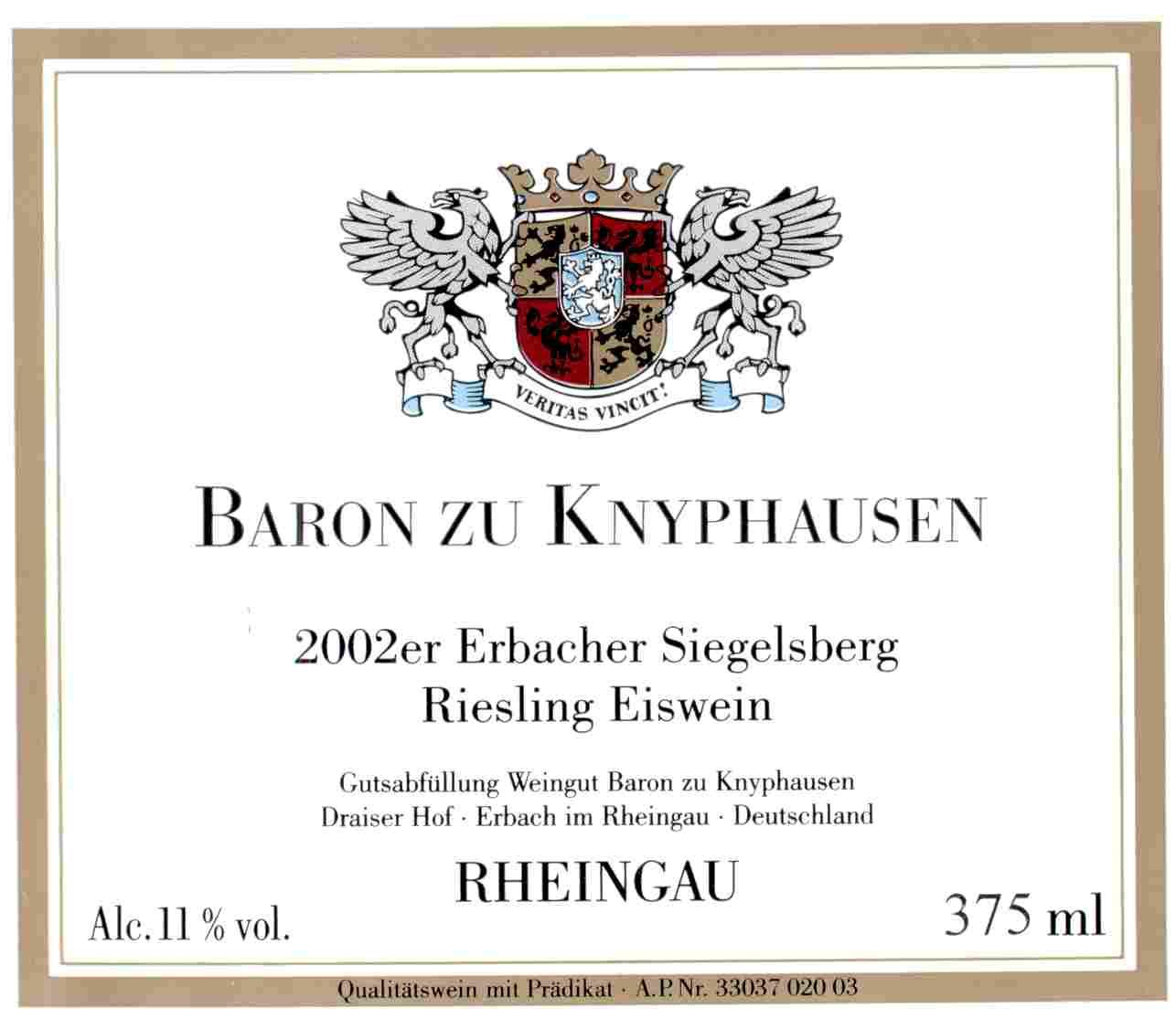 Erbacher Siegelsberg Riesling Eiswein